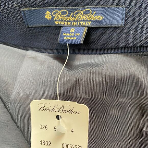 Brooks Brothers Tollegno 1900 Skirt Womens 8 Navy Wool Merino Extrafine- Lined - Picture 5 of 16